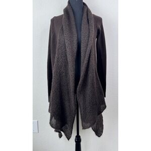 ISDA & Co Wool Blend Open Front Cardigan Shawl‎ Neck Asymmetrical Sz S Lagenlook